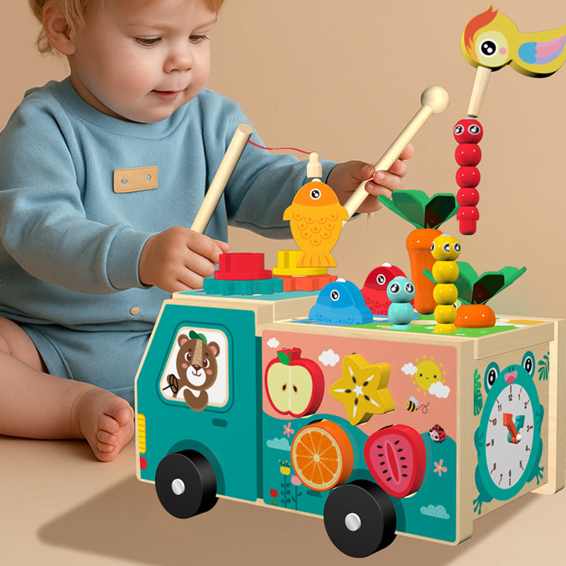 Kids Farm Carrot-Pulling Toy Shape-Matching Building Blocks Educational Toy