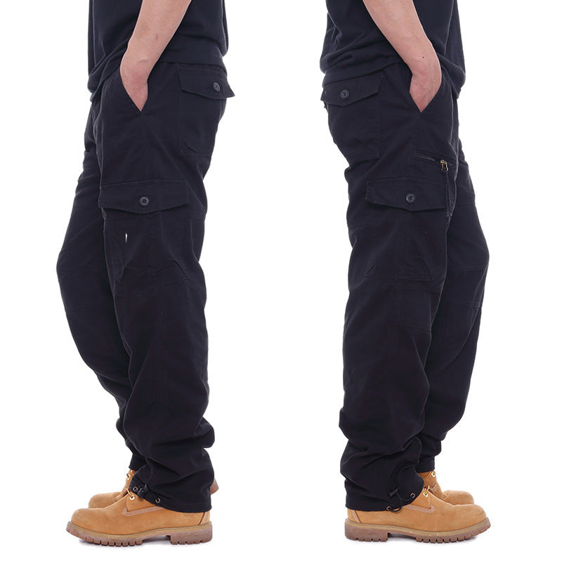 Pantalon de travail casual en coton pour hommes avec taille élastique
