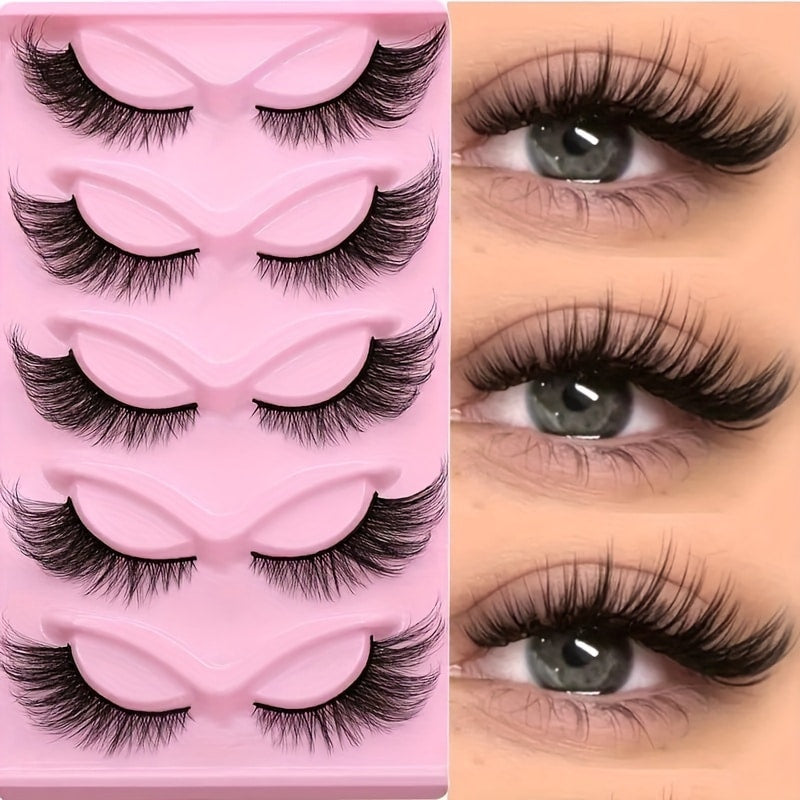 15Paires Chat Cils oculaires 3D naturel faux cils Fluffy Soft Cross Bande claire Cils Mang