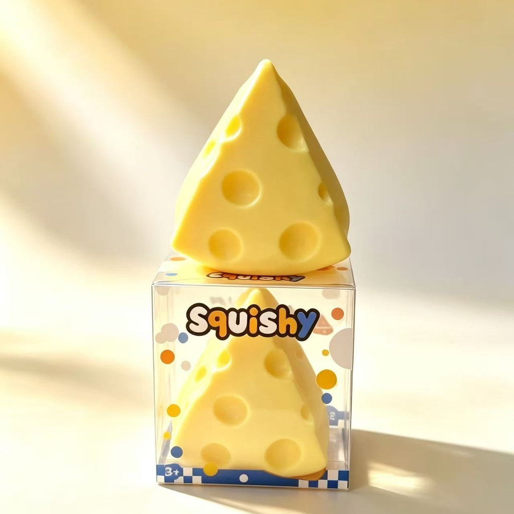 Jouet de fromage pour le stress et l'anxiété Relief Soft Skin-Feel Cheese Squeeze Toy
