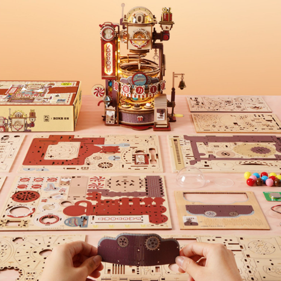 3d Puzzle artisanale Diy Assemblage Modèle Chocolate Factory Blocs de construction