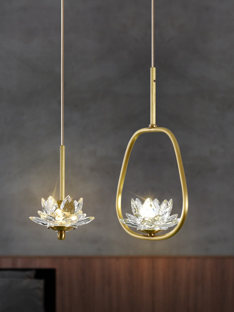 Lampe de pendentif en cuivre à tête unique créative pour Balcon Hallway et chambre