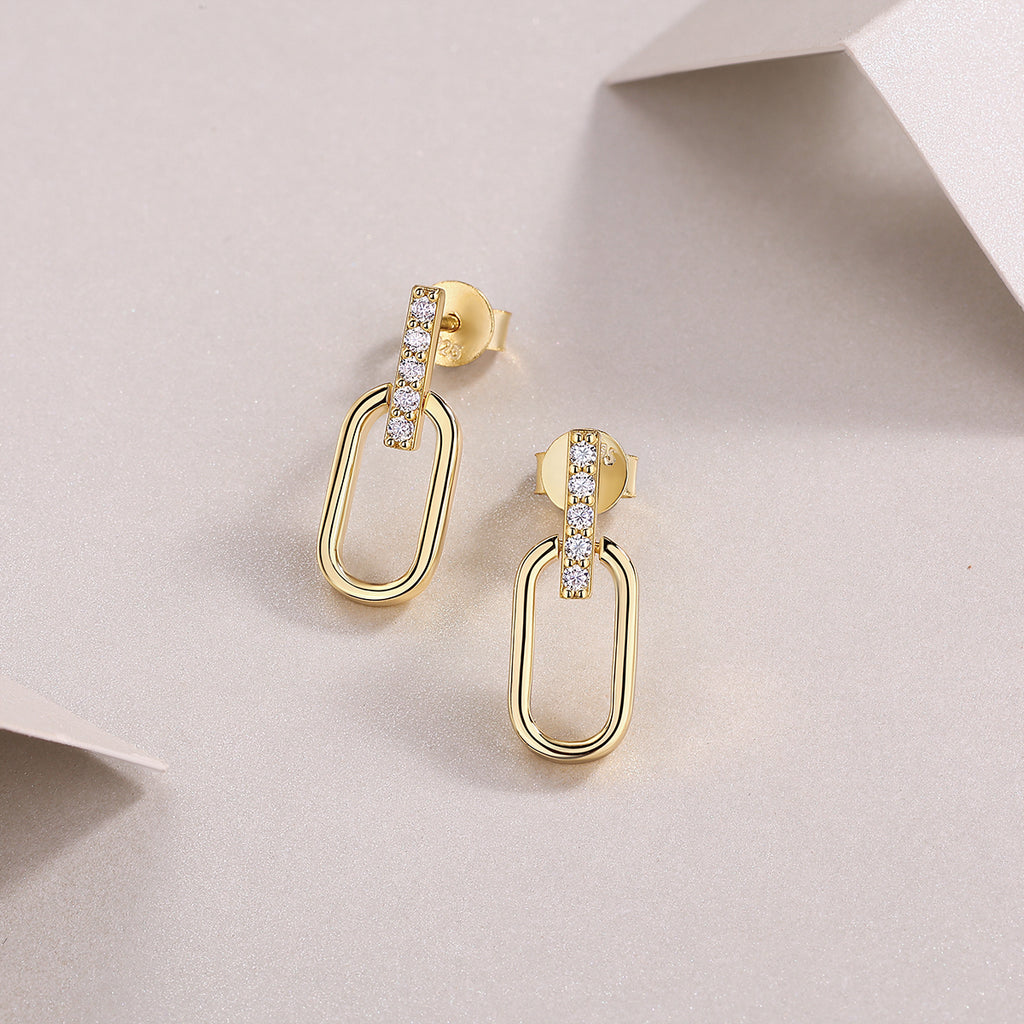 S925 Boucles d'oreilles en plaqué or sterling