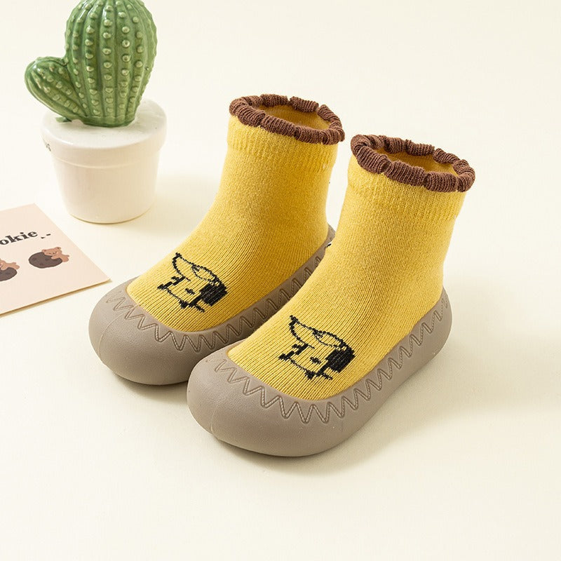 Chaussettes pour enfants à semelle épaisse Chaussures d'intérieur pour bébés