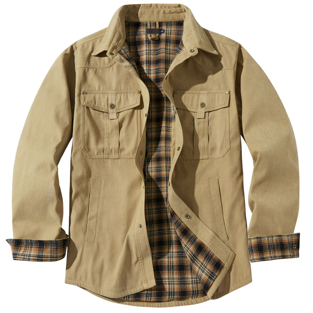 Homme Plus Taille Laps Plaid Flannel Casual Veste European American Retro Western Style Jac