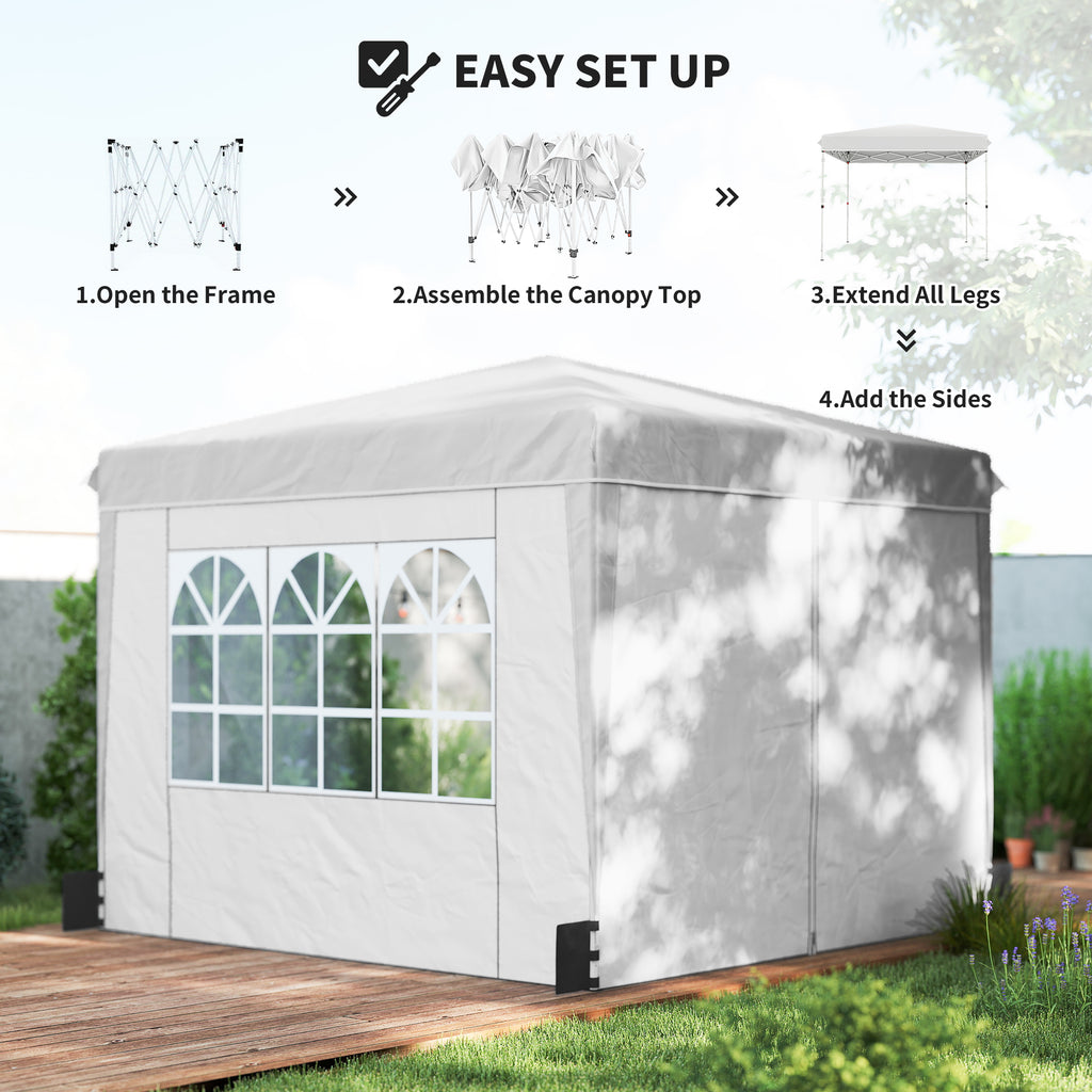 10 x 10 pieds Pop Up Canopy Tente avec parois latérales