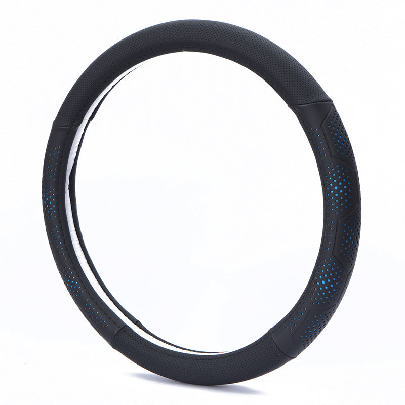 Sporty Fashion Car Steering Wheel Cover in Elastic Leather