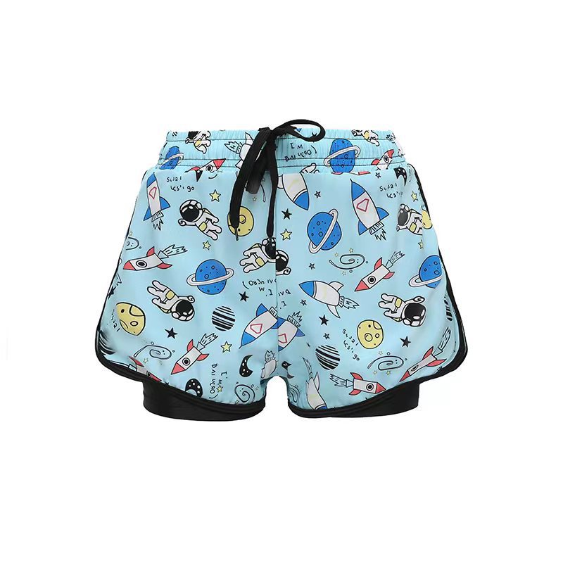 Trunks de natation pour garçons Été Anti-embarrassement Double couche Séchage rapide