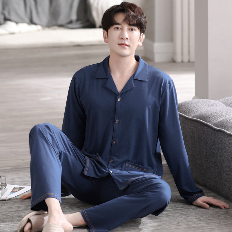 Pyjamas homme Modal Cardigan manches longues Casual Homewear costume