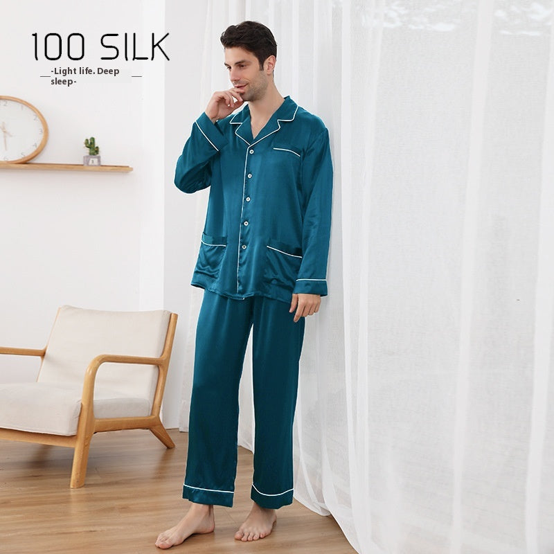Pyjama en soie pour hommes 22 M Lapel en soie de mûre lourde