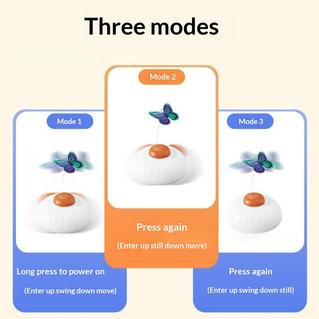 Jouet électrique interactif de baguette de chat papillon