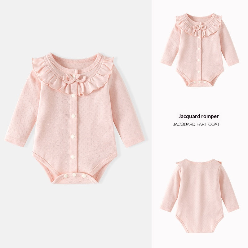 Bébé Romper Sweet Jacquard Pure Cotton Crawling costume de style princesse