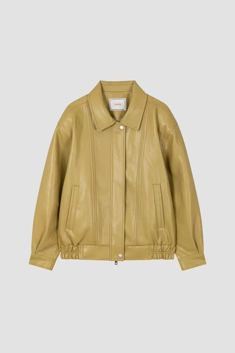 Transcription Collier Zipper Ginger-jaune Veste en cuir