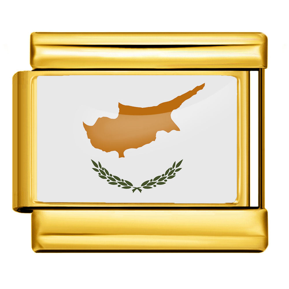 Arrière-plan d'or World Flag Photo Epoxy Italien Module Bracelet