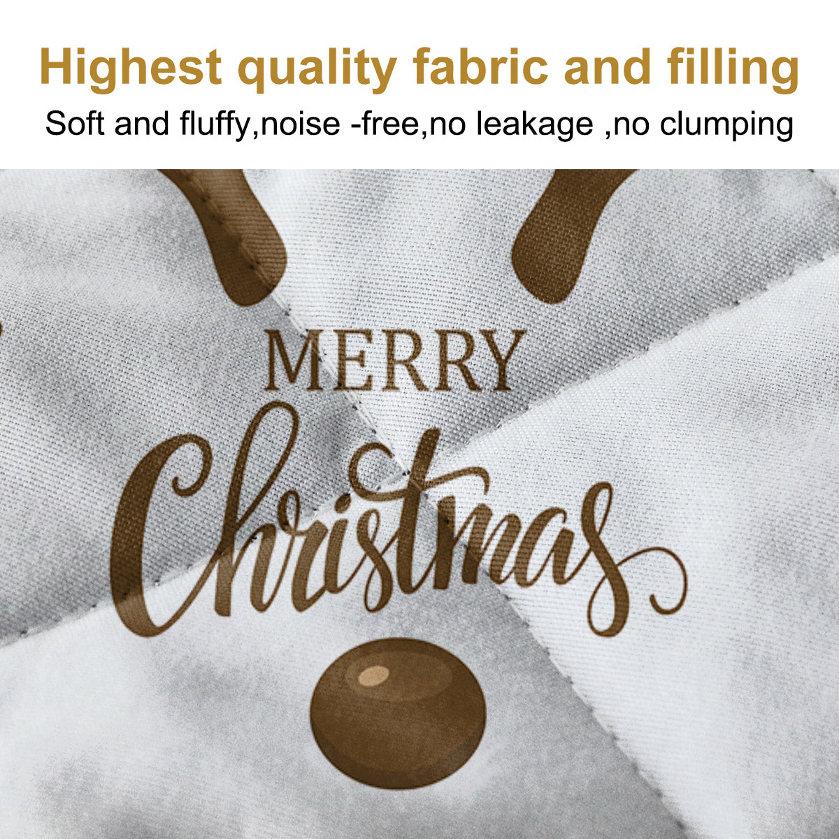 Deer Antler Pattern Christmas Quilt Set Microfiber Soft Lightweight Christmas Bedding Set