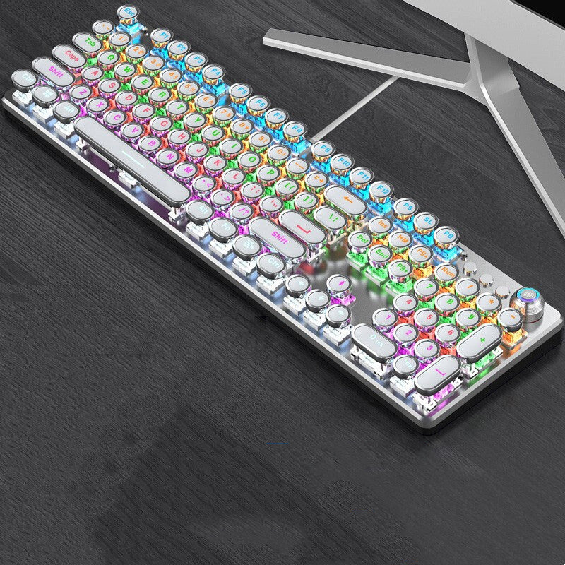Clavier mécanique lumineux rétro punk électroplaqué