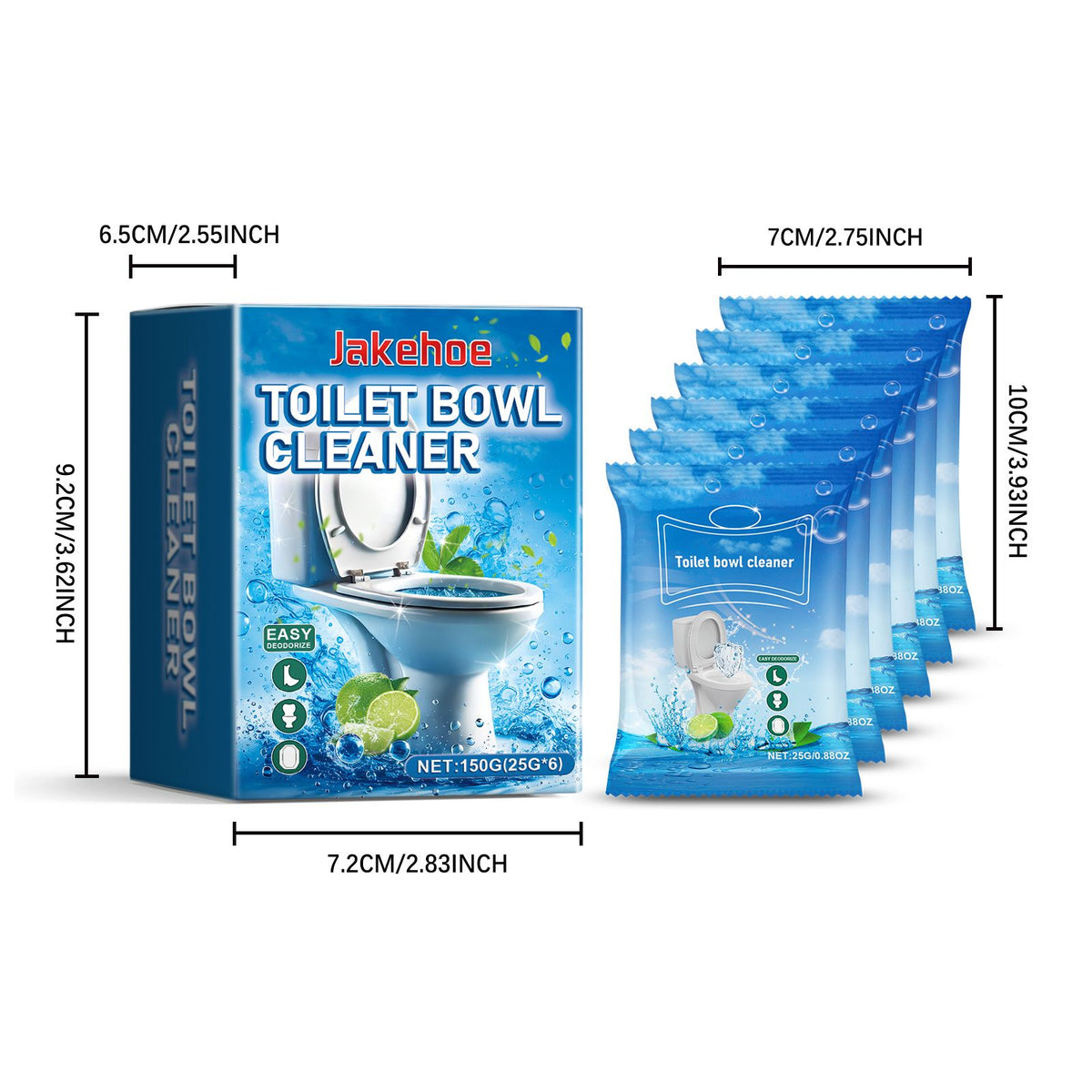 JAKEHOE Sachets en poudre de nettoyage de bol de toilette