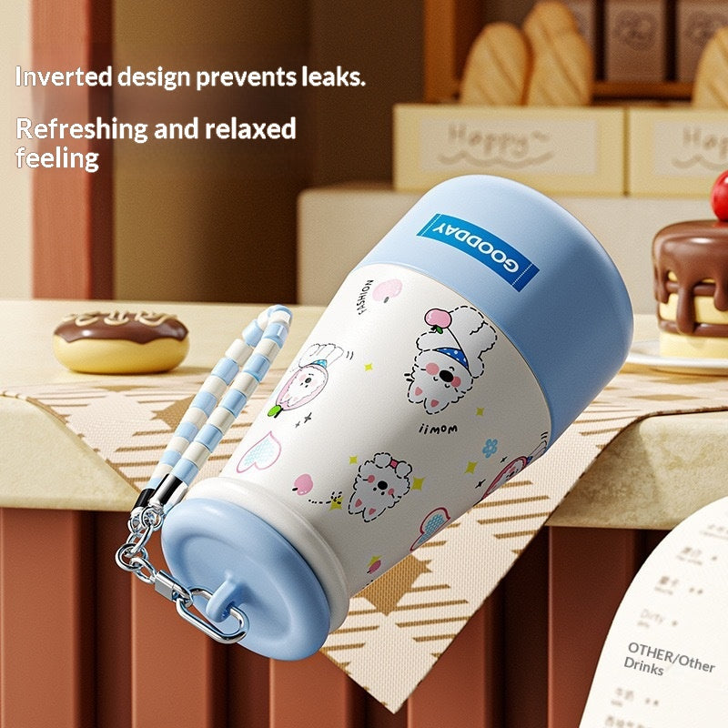Bouteille d'eau mignonne en acier inoxydable 316 avec poignée