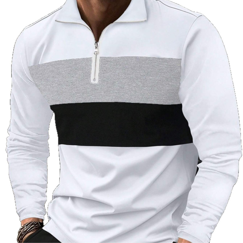 Spring and autumn retro style men's fashion zip-up pullover