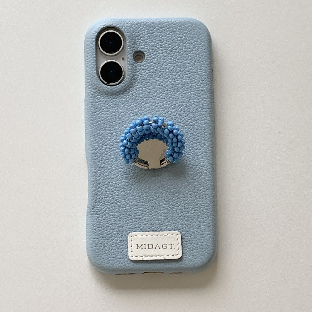 Porte bague en perles Minimalist Solid-color Phone Case