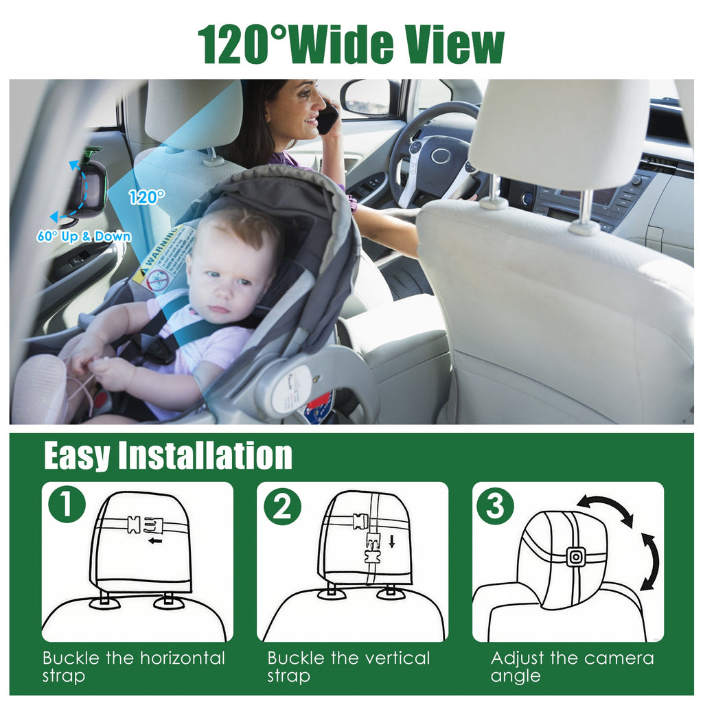 1Pc 1080P Caméra de voiture de bébé pour 2 enfants double chaîne voiture baby moniteur arrière face siège de voiture Ca