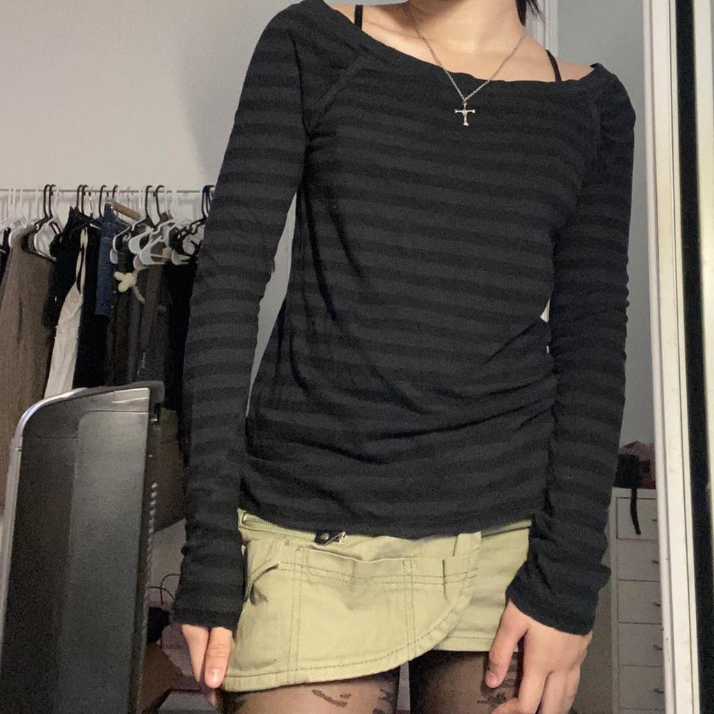 Casual Chic imprimé manches longues Top européen et style américain
