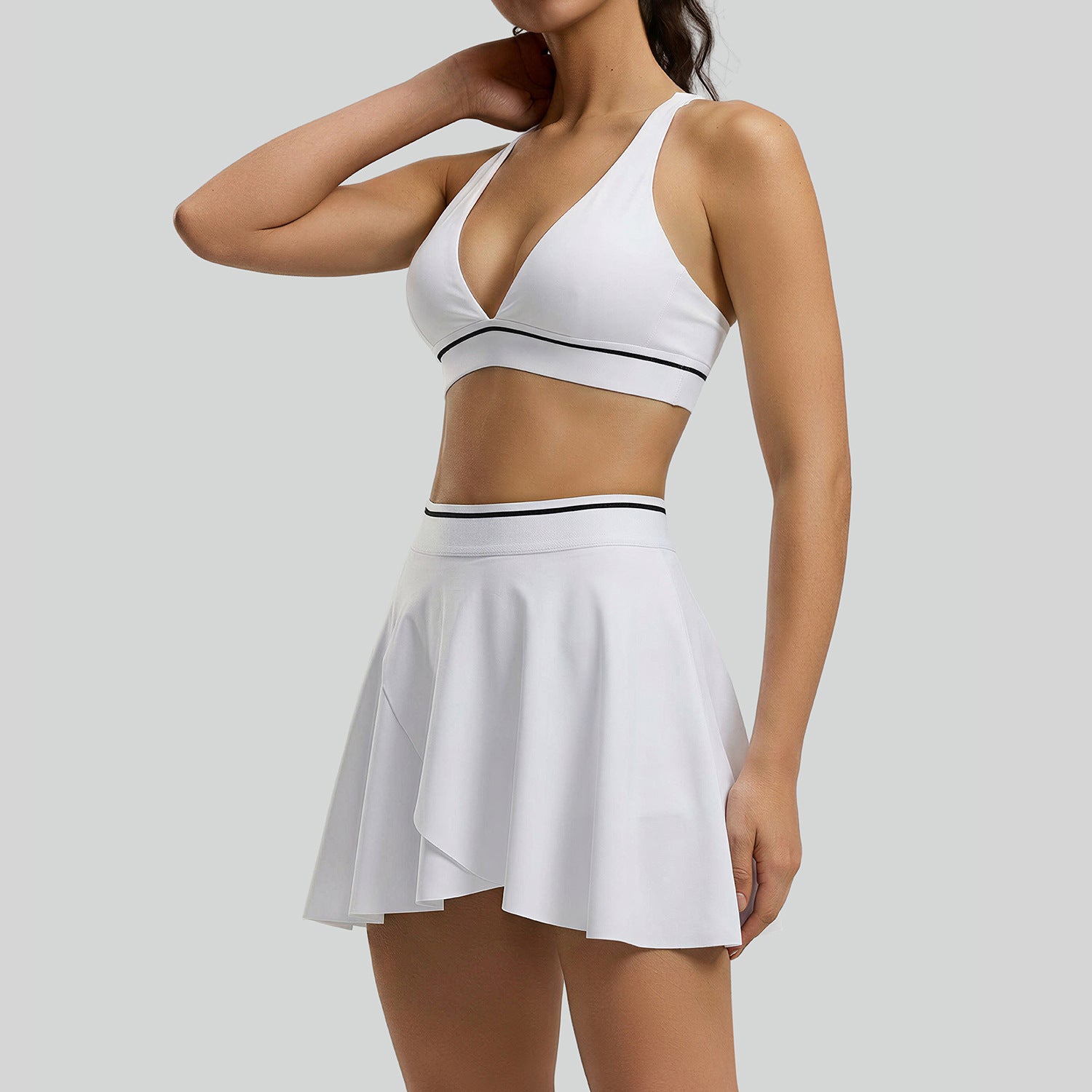 Bande de couleur européenne et américaine Sexy Tight Yoga Outfit pour les femmes