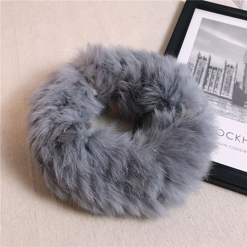 Influenceur Style Lapin Fur Visor pour l'automneHiver chaud Fashionable et large bande de tête en peluche
