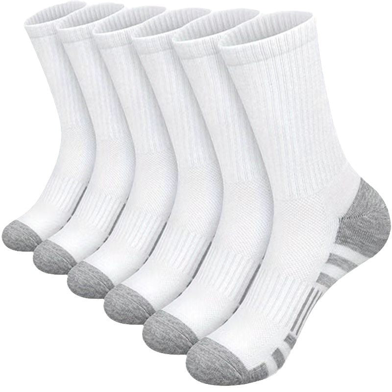 Chaussettes athlétiques assortis de couleur Plus taille Basketball Mid Tube coton respirant