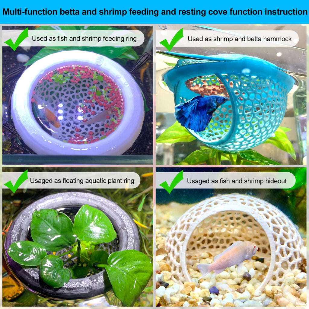 2pcs White Floating Betta Fish Hammock Bed