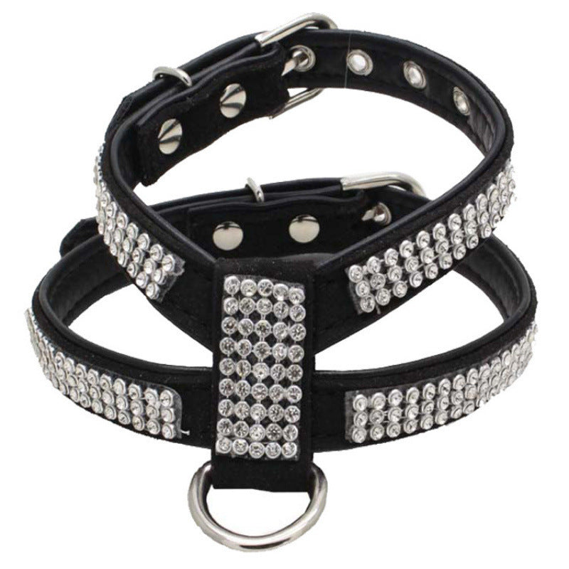 Petit chien en forme de K Strass Pet Hand Holding Rope poitrine bracelet costume