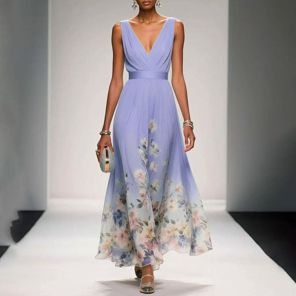 Robe élégante en col V du soir