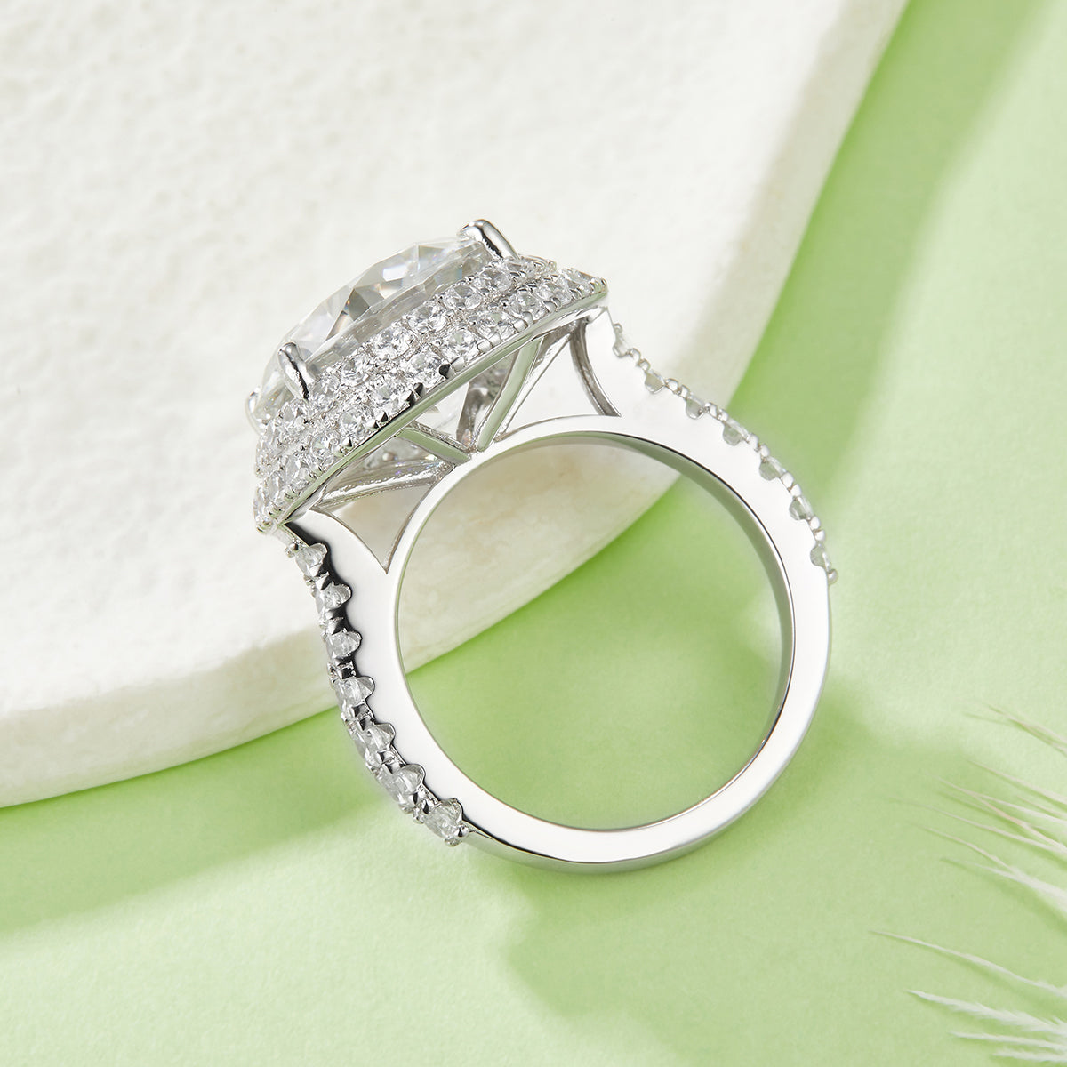 S925 Argent Sterling 8ct Anneau de Moissanite