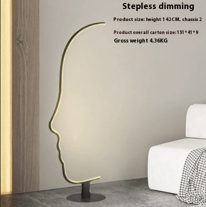 Nordic Art Face Floor Lampe Designer Chambre à coucher étude