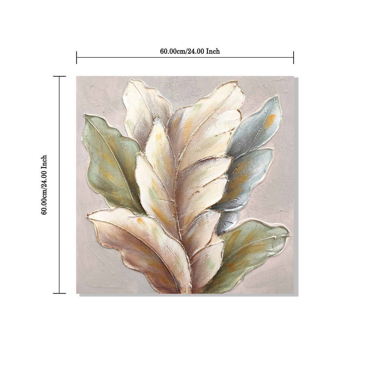 24x24 Ensemble de 2 Leaf Art Botanique