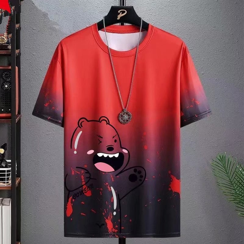 T-shirt décontracté polyvalent de demi-longueur gradué