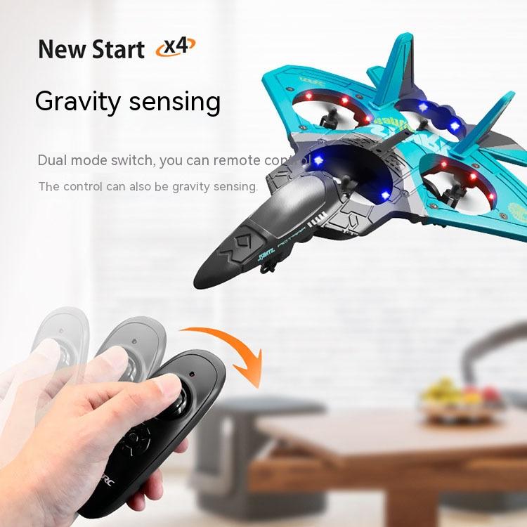 Aéronefs à télécommande pour enfants V17 Fighter Drone Résistant aux chutes Glider à aile fixe en mousse