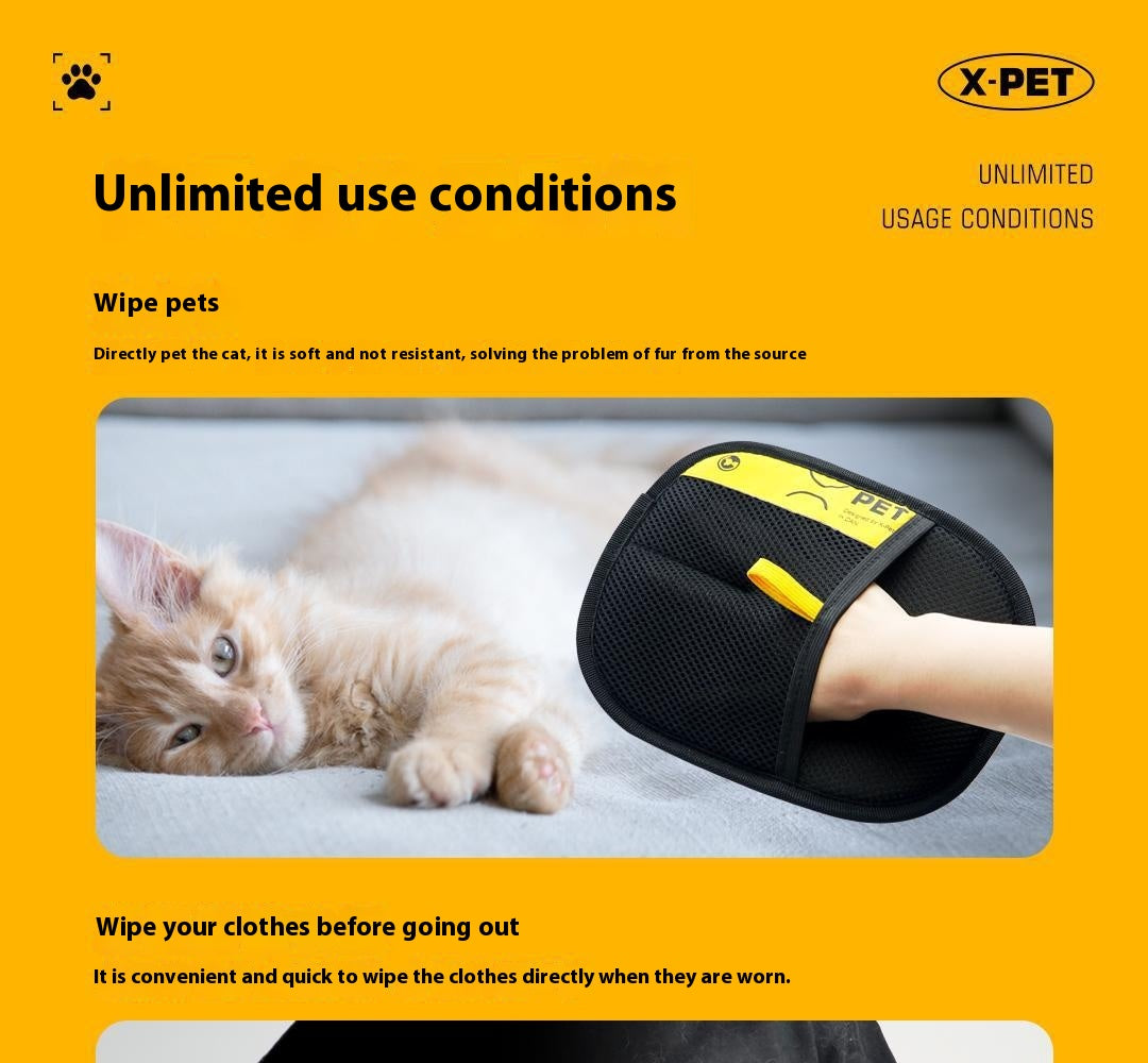 Gants portatifs pour enlever les cheveux chez les animaux domestiques
