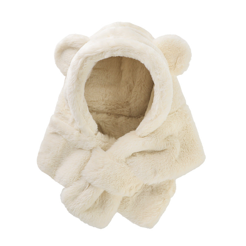 Chapeau de bébé ours avec écharpe