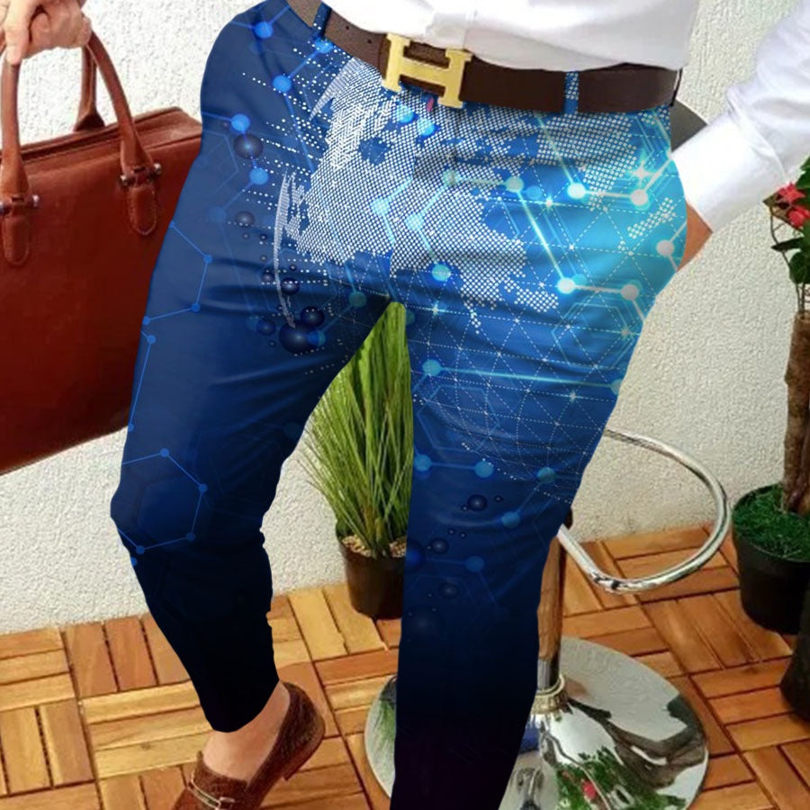 Casual Abstract Contraste Pantalons micro-stretch