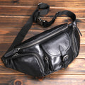 À l'extérieur Commute sac de poitrine incliné Premier couche Cowhide haute qualité tout-match tendance backpac