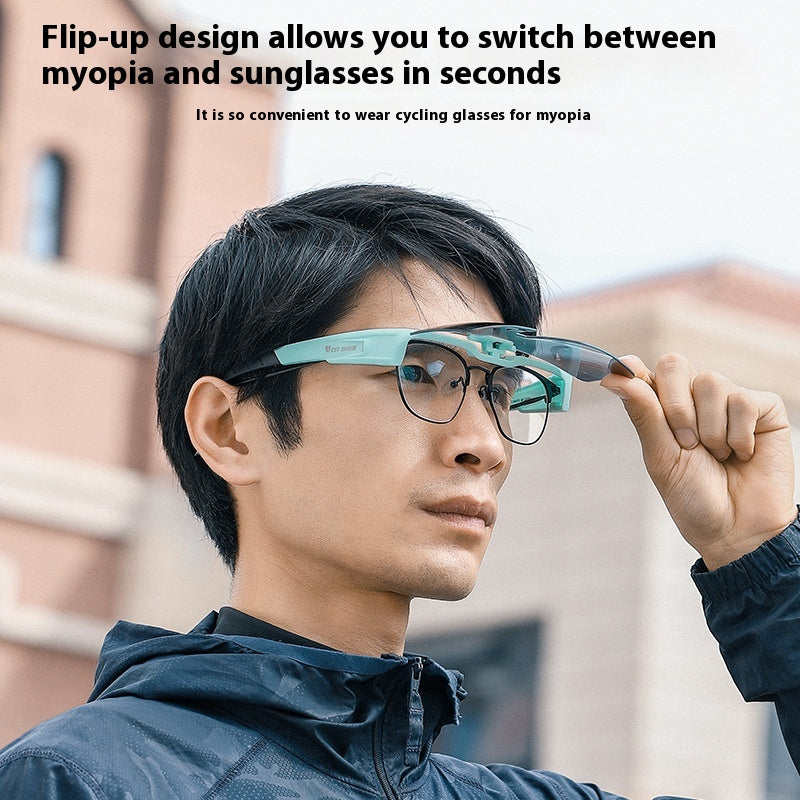 Lunettes de vélo Couleur colorée Flip Couleur Changer les lunettes