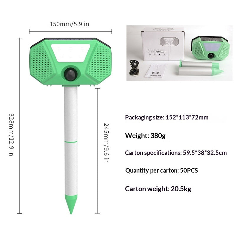 Repelleur de chien ultrasonique Rechargeur Voix Solar Bird Repeller