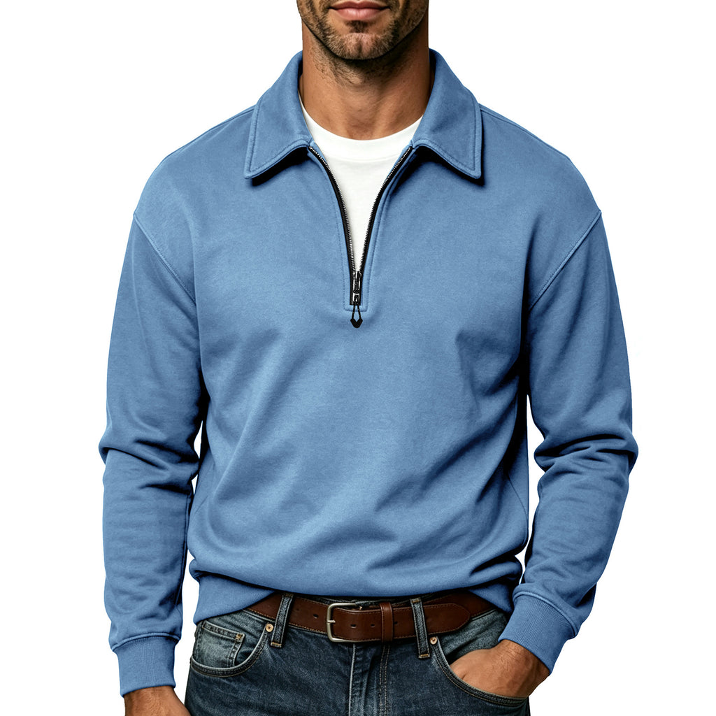 Top Hoodie Homme Plus Taille Lapel-Zip