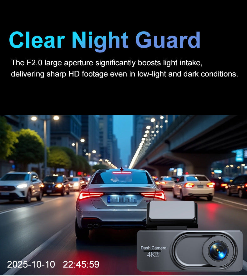 4K HD double caméra Car d'enregistrement avant et arrière DVR Avec connectivité téléphonique
