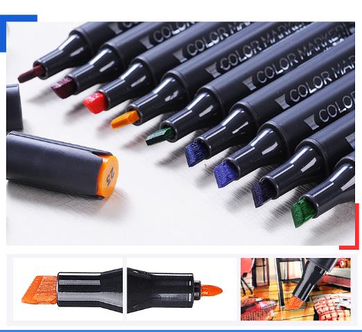 Double-tête alcool huileux couleur Animation stylo de peinture pour les étudiants professionnels d'art