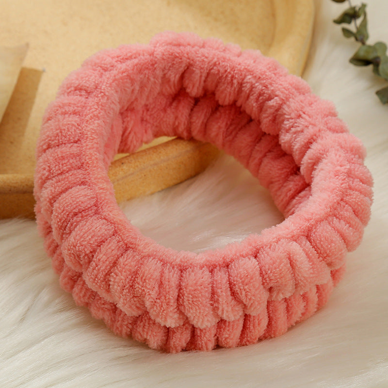 Bandeau de lavage du visage simple couleur solide