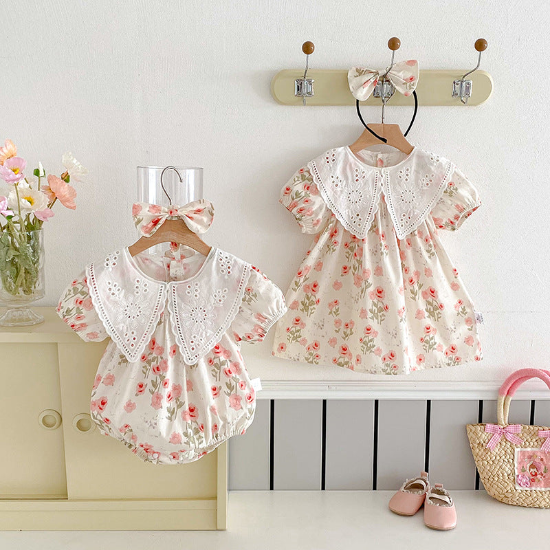 Filles style coréen Robe à manches courtes Romper