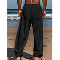 Linge de maison pour hommes Casual Loose Straight Long Pantalons Large-leg Respirant Linge de coton confortable