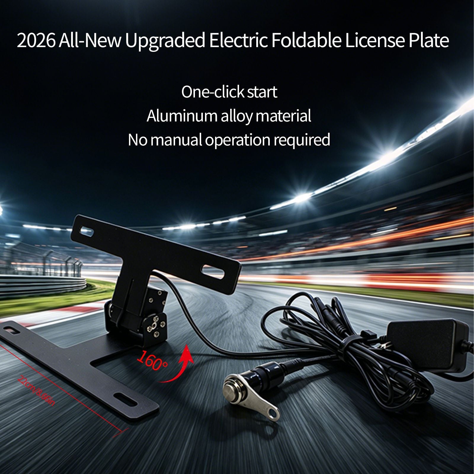 Support de plaque d'immatriculation arrière pliable électrique télécommandé